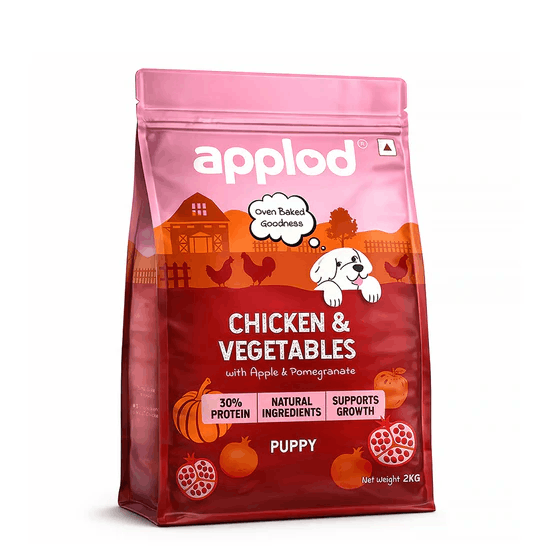Applod Chicken Vegetables with Apple Pomegranate Dry Dog Food for Puppies