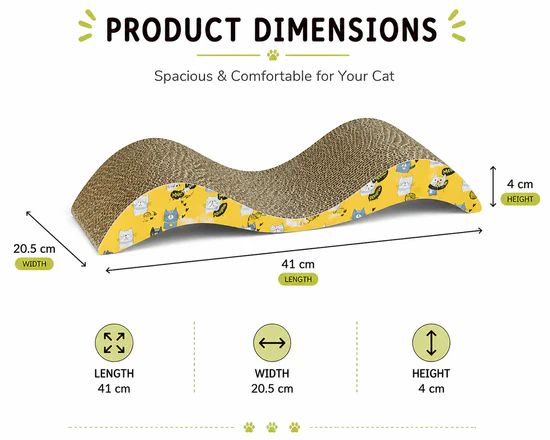 Catmos Purr Wave Cat Scratcher with Free Catnip 3 Catmos Purr Wave Cat Scratcher with Free Catnip - Image 3
