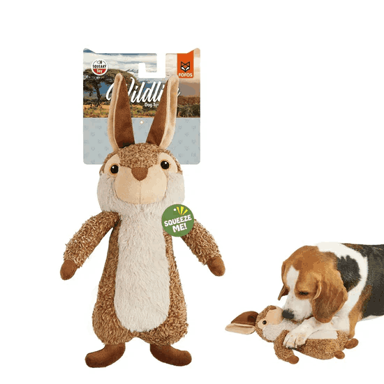 FOFOS Wildlife Rabbit Plush Dog Toy 2 FOFOS Wildlife Rabbit Plush Dog Toy - Image 2