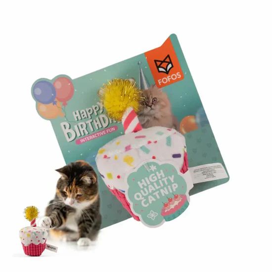 FOFOS Birthday Cake Cat Toy 1 Fofos Birthday Cake Cat Toy