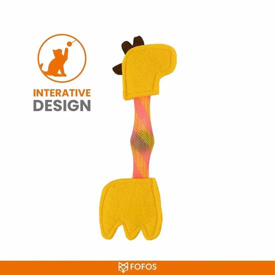 FOFOS Cat Flick Tube Toy - Giraffe 5 FOFOS Cat Flick Tube Toy - Giraffe - Image 5