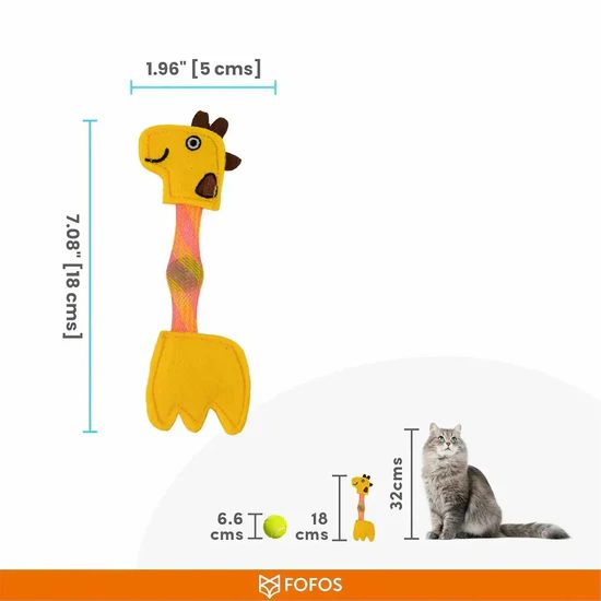 FOFOS Cat Flick Tube Toy - Giraffe 4 FOFOS Cat Flick Tube Toy - Giraffe - Image 4