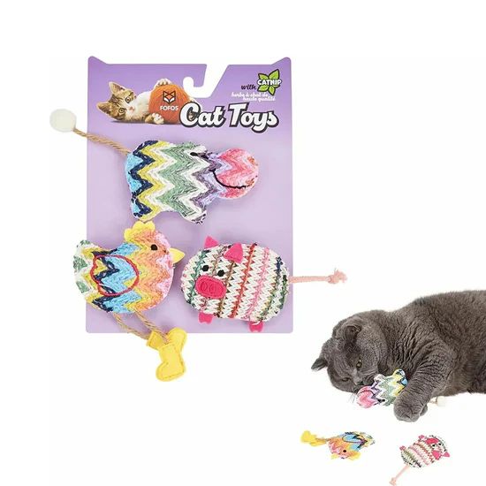 FOFOS Interactive Chic Cat Toy Pack of 3 - Pink 2 FOFOS Interactive Chic Cat Toy Pack of 3 - Pink - Image 2