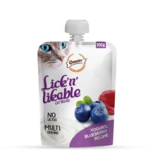 Gnawlers Lick n Lickable Yogurt Blueberry Recipe Cat Treat 100g