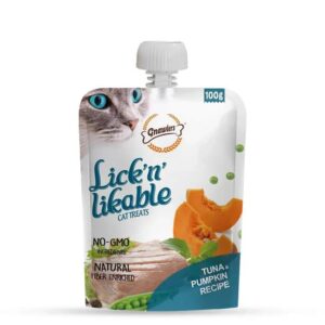 Gnawlers Lick n Lickeble Tuna Pumpkin Recipe Cat Treat 100g