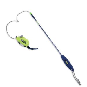 Joyser Cat Teaser on Wand with Sound Chip Mouse Blue Cat Toy