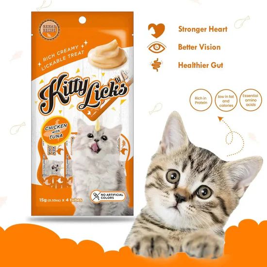 Rena Kitty Licks Chicken With Tuna Cat Treat - 60g Tubes 3 Rena Kitty Licks Chicken With Tuna Cat Treat - 60g Tubes - Image 3