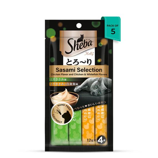 Sheba Melty Sasami Chicken Flavour Cat Meaty Treat - 48 gm 12 Sheba Melty Sasami Chicken Flavour Cat Meaty Treat 48 gm pack of 5