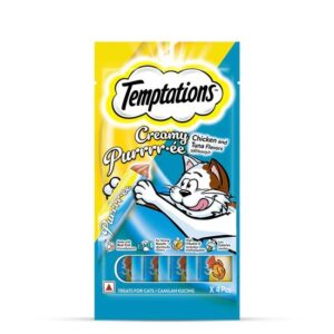 Temptations Creamy Purrrr-ee Chicken and Tuna Flavour Meaty Cat Treat 48 gm (12 gm x 4 pcs)