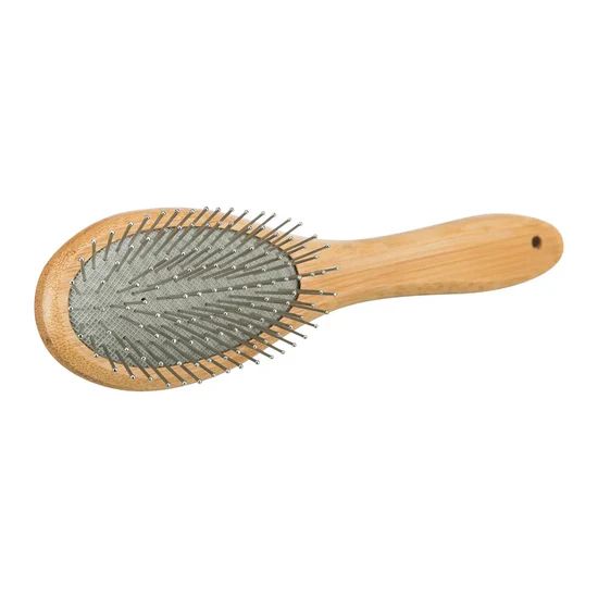 Trixie Brush Double-Sided Bamboo/Natural & Wire Bristles 3 Trixie Brush Double Sided Bamboo Natural Wire Bristles back