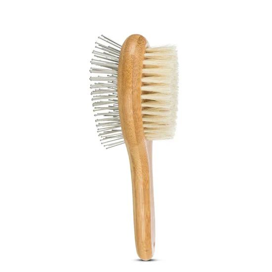 Trixie Brush Double-Sided Bamboo/Natural & Wire Bristles 1 Trixie Brush Double Sided Bamboo Natural Wire Bristles