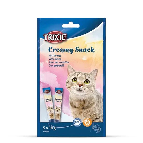 Trixie Creamy Snack With Shrimp Cat Treat - 5 × 14g 1 Trixie Creamy Snack with Shrimp Cat Treat 5 x 14g