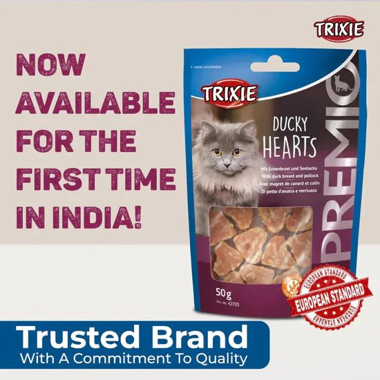 Trixie Premio Ducky Hearts Cat Treat - 50g 5 Trixie Premio Ducky Hearts Cat Treat - 50g - Image 5