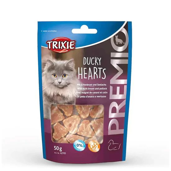 Trixie Premio Ducky Hearts Cat Treat 50g