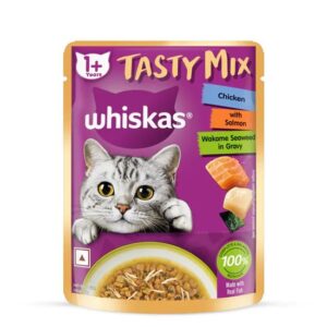 Whiskas Tasty Mix Chicken with Salmon Wakame Seaweed in Gravy Wet Cat Food All Breed Adult 1 Year